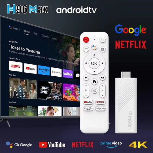 H96 Max Android TV Stick H313 Mini TV Stick Android 14 Smart TV Box 2GB 8GB/2GB 16GB Android TV Stick Quad Core with Remote